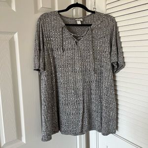 Short Sleeve Lace Up Shirt